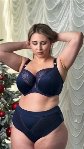 Plussize Curvy BBW Chubby Woman In Brafiting Transparent Bikini Lingerie Underwear