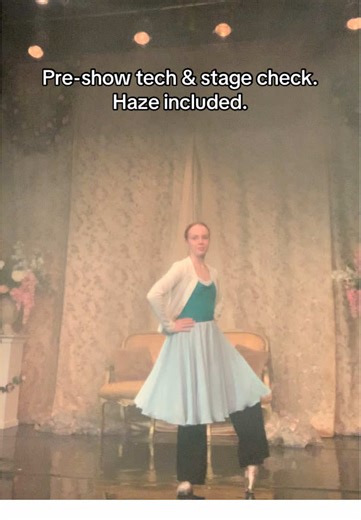 Pre-show haze hits different 😮‍💨✨ Smoke machine had just been on, so the stage was still holding that soft fog during tech. #SleepingBeauty #BTS #dancerlife #ballerina #ballettok