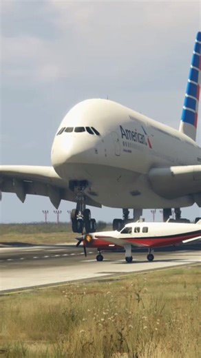 Shocking GTA V Scene Private Jet Engine on Fire Pilot Ejects Mid-Runway Before Airbus Landing