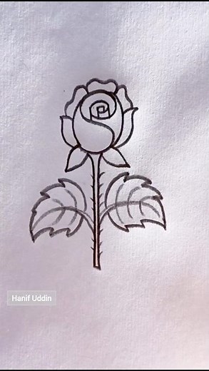 how to draw a beautiful Rose from English alphabet S 🌹
