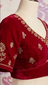 “Stylish Velvet Blouse Design | Front & Designer Back Look ❤️”