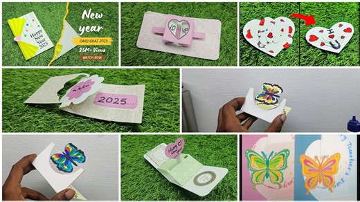Top 10 New Year Card Ideas 2025 | Simple & Handmade Greeting Cards