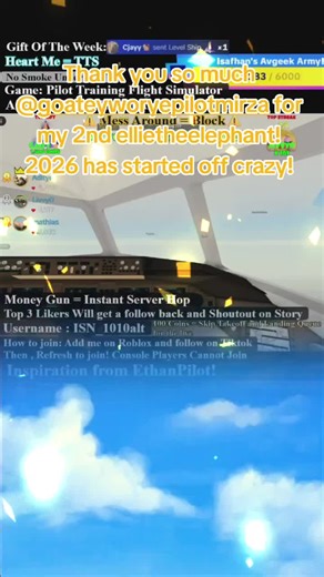 W goatey for my 2nd ellietheelephant! 2026 has started off crazy. we hit 5k followers! Had 2 5k coin gifts in a week and now have 9 Superfans! This year is gonna be crazy. @goateyworyepilotmirza #tiktoklive #livehighlights #livegift #ellietheelephant