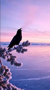 The Raven's Call Over an Arctic Wasteland #Shorts #Raven #Arctic #Wildlife #Winter