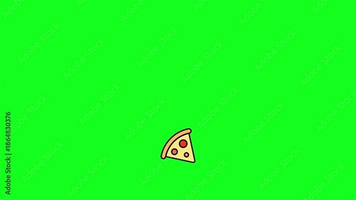 pizza slice icon with meat and cheese toppings with alpha channel