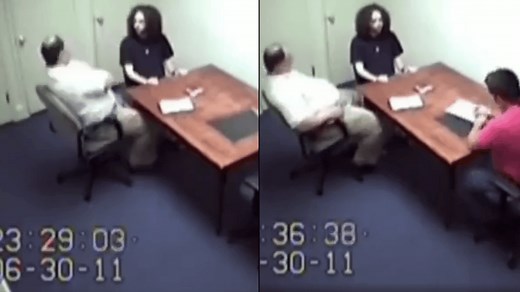 Chilling footage of murderer who stunned police by remaining completely emotionless during two hour interview
