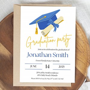 Graduation Party Invitation, Editable Template, Class of 2025, College Graduation, High School, Printable Invitation, Digital Grad Invite - Etsy