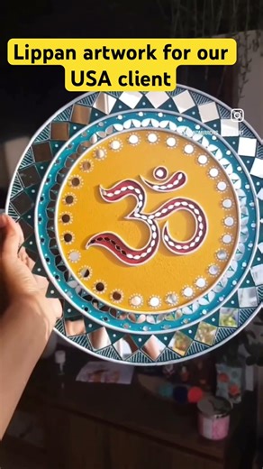 How do find our new OM circle Lippan artwork? #nri #culture #indian #om #handmade #homedecor