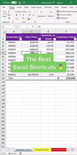 How mamy of these do you know? #Excel #learnexcel #spreadsheet #exceltips #Microsoft #microsoftexcel #officetips #techtips #learnontiktok