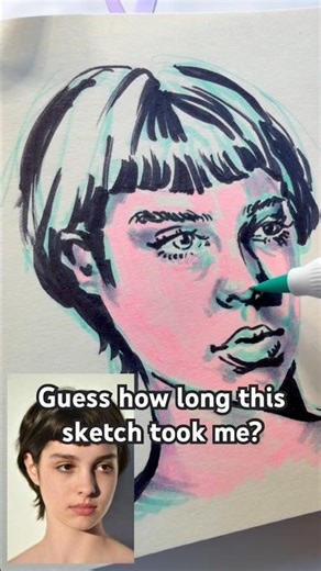Super quick portrait sketch | daily drawing routine #dailyart #portraitdrawing #sketch #doodle #art