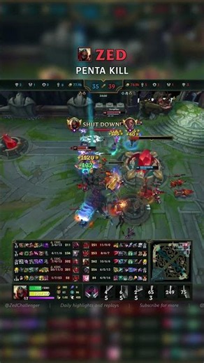 Zed PENTA KILL | BR Grandmaster Patch 26.12 #shorts