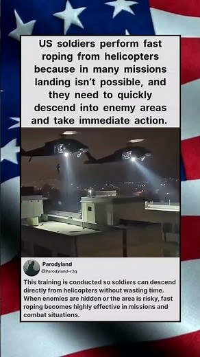 US soldiers perform fast roping from helicopters because in many missions landing #shorts
