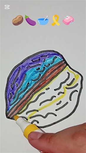 Walnut, Colored paints #colored #drawing #art