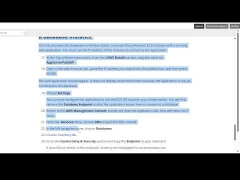 Guided lab Creating an Amazon RDS Database