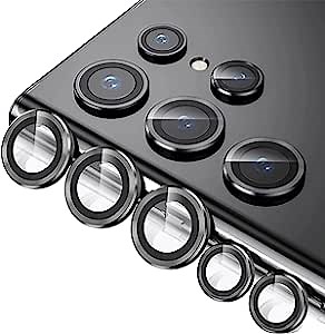5 Pieces Galaxy S22 Ultra Camera Lens Protector for Samsung Galaxy S22 Ultra 5G Anti Scratch Tempered Glass Camera Cover Protection (Phantom Black）