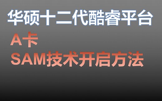 华硕十二代酷睿主板开启a卡sam技术方法。白嫖一定性能。