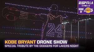 Incredible Friday Night Drone Show dedicated to Kobe by the Dodgers to celebrate Lakers Night at the stadium 💜💛🐍 | ESPN Los Angeles