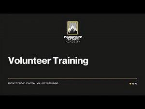 Volunteer Training Video 2025