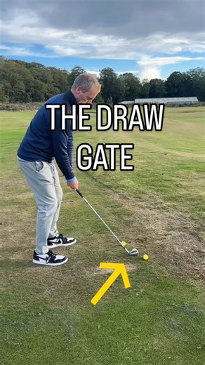 1.1K views · 185 reactions | Set up the gate, swing through the middle, and train that in-to-out path.  This one’s perfect for learning to draw the ball. #GolfDrills #SwingPath #DrawShot | Neil Marr Golf | Facebook
