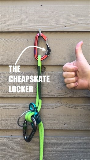 John Godino | Helping you climb better, safer and smarter on Instagram: "The “cheapskate locker” Leave a comment with the phrase “cheap cheap” and I'll send you a link to my detailed article on this. (Constructive comments are welcome. Comments other than that may be deleted, hint hint.) . Want to add some extra security to a standard carabiner, like for a minimalist rappel anchor? Simply put a few wraps of tape around the carabiner gate. . YO! This is NOT standard practice! Use a locking carabi