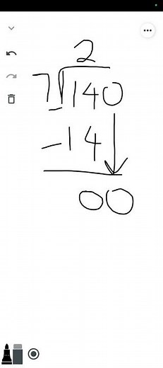 140 divided by 7 using long division