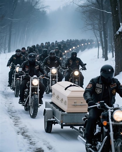 Des motards ont parcouru 1 100 miles à travers une tempête de neige pour ramener un soldat tombé chez lui😱😱. Cette semaine-là, les montagnes et les vallées de la région étaient ensevelies sous une tempête de neige d’une violence rare. Les routes étaient recouvertes de glace, la visibilité presque nulle, et le vent cinglait tout sur son passage. Mais pour une mère endeuillée, le véritable froid ne venait pas de la tempête… il venait d’un simple email : « La livraison des restes de votre fils po