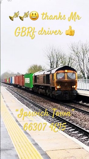 Ipswich Town 66307 with squeaky tones! #traindrivers #trainnoises #trainsounds #gbrf #class66