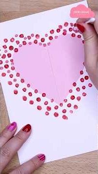 How to paint with Q-Tips 💗 DIY Handmade Greeting Card #DIY #GreetingCardIdea