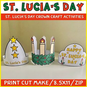 St. Lucia's Day Craft Crowns Hats Headbands Sweden Holiday Around the World