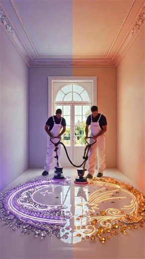 Luxury Neon Moon vs Shooting Star Floor ✨ #epoxy