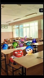 When angers, joy, disgust and friends inside out at school #disney #insideout2 #cartoon #anger #joy