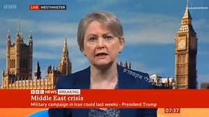 Could Yvette Cooper possibly be any more pathetic, naive and dumb?British Foreign Secretary Yvette Cooper:“We urge the Iranian regime not to attack our partners in the Persian Gulf - they have done nothing and have not attacked Iran.”What the hell does she think Iran has been doing for the past three days? Does she think they give a shit about her weak grovelling? Is this British government ever going to wake up?