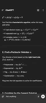 process for second order differential, non homogeneous equation