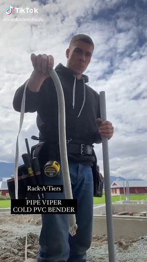 Cold bend PVC with the Pipe Viper. #rackatiers #toolsofthetrade #electrician #pvc #conduit #electrianlife #electriciansoftiktok #handtools