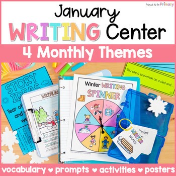 January Winter New Year Sentence Writing Center Lined Paper Prompt Activities