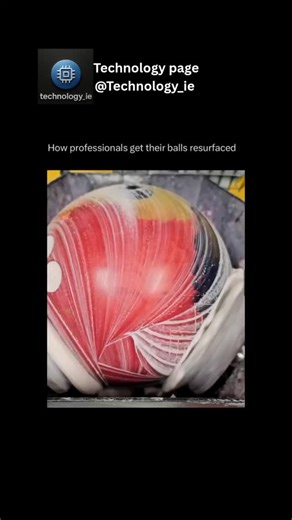 Technology page on Instagram: "Watch professionals bring new life to a worn-out bowling ball with their expert resurfacing technique. This incredible process transforms the dull, scratched surface into a shiny, like-new finish that rolls smoothly down the lane. See the step-by-step magic as skilled technicians apply specialized tools and polishing compounds to restore the ball's original grip and performance. The transformation is not just about aesthetics; it’s about enhancing the ball’s functi