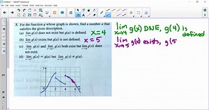 for the function g whose graph is shown find a number a that satisfies the given description a lim gx does not exist but gka is defined 6 lim gx exists but gla is not defined limgx and lim 95043