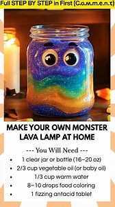 Make Your Own Monster Lava Lamp at Home Looking for a spooky science experiment kids will love? These DIY Monster Lava Lamps are fun, colorful, and filled with bubbling action. With just a few household items, you can create a glowing, monster-themed lava effect that’s perfect for playtime or parties. | Kira Recipes