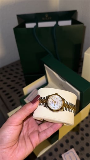 Rolex Datejust with a Mother-of-Pearl dial diamond hour markers and a classic two-tone Jubilee bracelet💎⭐️#fyp