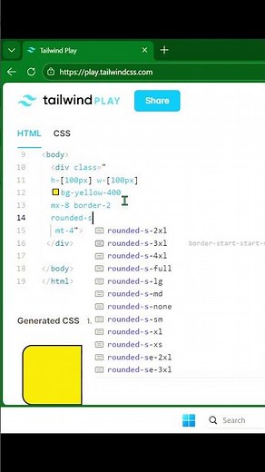 Tailwind CSS: Specific Side Border Radius Trick! || #shorts #ytshorts #youtubeshorts