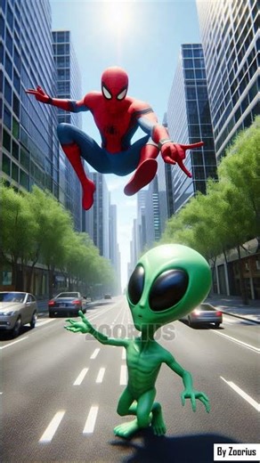 Spider-Man vs Alien 👽 Epic Fight on Mars to Save Supergirl #spiderman #shorts #marvel