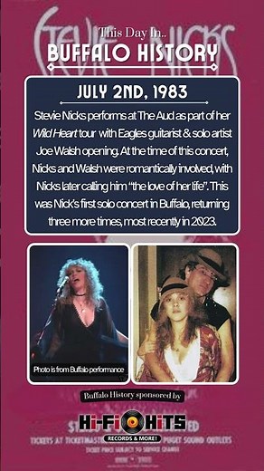 #OnThisDay In 1983, Stevie Nicks Performs with Joe Walsh at The Aud