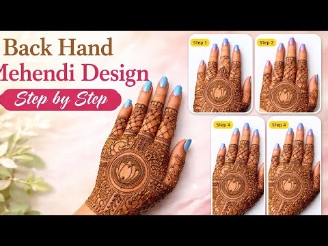Back Hand Mehendi Design Step by Step | Easy & Beautiful Mehndi Design for Beginners