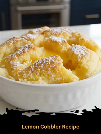 Magic Lemon Cobbler 😍 Full recipe is on my page— right under my profile picture ⬆️