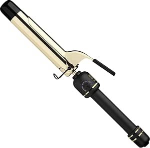 HOT Tools 24K Gold Professional 1 1/4" Extended Barrel Curling Iron with Clamp for Tousled Curls - 24K Gold Technology for Long-Lasting Results & Longer Barrel for Easy Styling