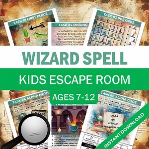 Wizard Printable Escape Room for Kids Party Activity Low Prep Screen Free STEM Logic Puzzle Game Fun Birthday Group Escape Room at Home Kit - Etsy
