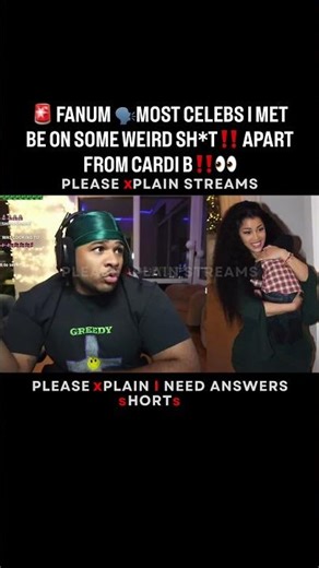 🚨 FANUM 🗣️MOST CELEBS I MET BE ON SOME WEIRD SH*T‼️ APART FROM CARDI B‼️👀