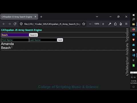 JavaScript Array Search Engine