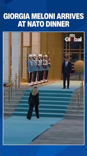 Giorgia Meloni Arrives After Donald Trump at NATO Leaders' Reception in Ankara Before Summit