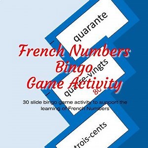 French Numbers Bingo Game Activity